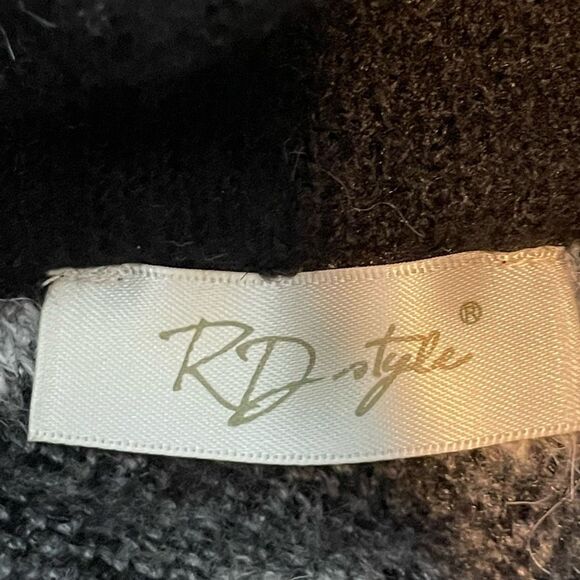 RD Style Evereve Zebra Print Cowl Neck Turtleneck Sweaters Black White Knit Long - Picture 5 of 8